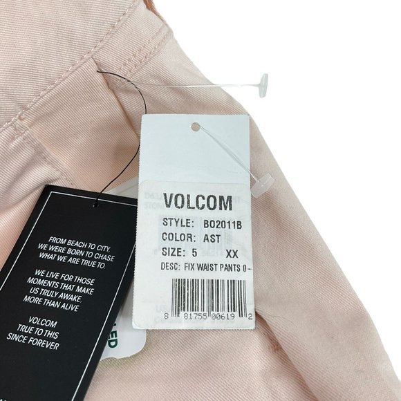 Volcom Dress Pants Womens Sz 28 Beige Fix Waist Slim Straight Regular Fit $75Nwt - Picture 7 of 15